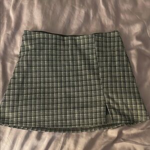 American Eagle Grey Plaid Knit Mini Skirt With Shorts Size Small